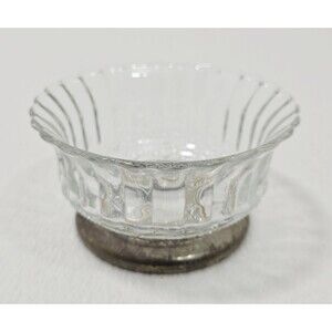 Vintage 1970s Kig Silver Tone Footed Pressed Condiment Candy Bowl Indonesia